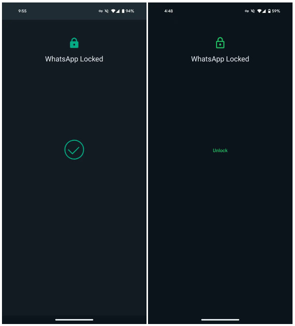 WhatsApp Google Pixel 8 Face Unlock